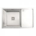 Кухонна мийка PLATINUM 78*50 L Handmade (один отвір, квадратний сифон 3,0/1,0)