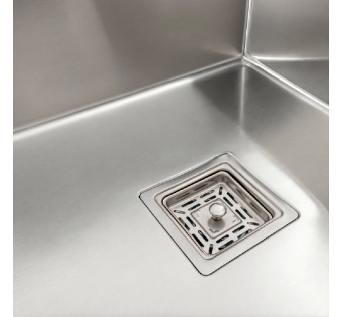 Кухонна мийка PLATINUM 78*50 L Handmade (один отвір, квадратний сифон 3,0/1,0)
