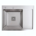 Кухонна мийка PLATINUM 65*50 L Handmade (квадратний сифон 3,0/1,0)
