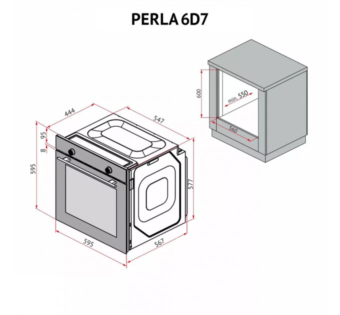 Духова шафа PERFELLI PERLA 6D7 NERO
