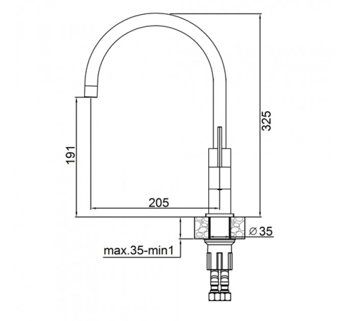 Кухонний змішувач FABIANO FKM 50 SS Inox