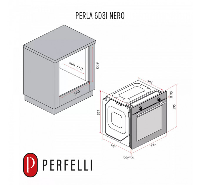 Духова шафа PERFELLI PERLA 6D8I NERO