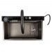 Кухонна мийка PLATINUM 75*46D PVD сіра Handmade ВОДОСПАД