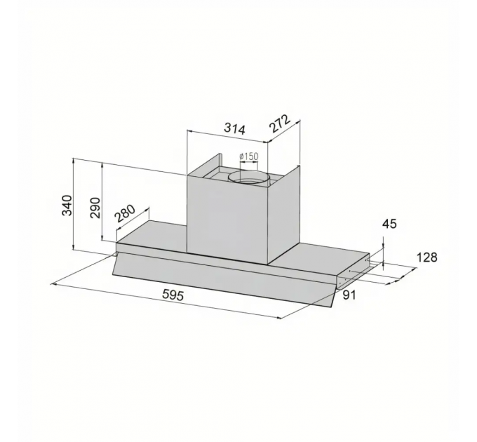 Витяжка VENTOLUX PUNTOLUX 60 BK/BG (1200) TRC