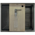 Кухонна мийка FABIANO Quadro Center 54 Celldecor Nano Graphite