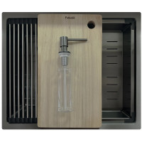 Кухонна мийка FABIANO Quadro Center 54 Celldecor Nano Graphite