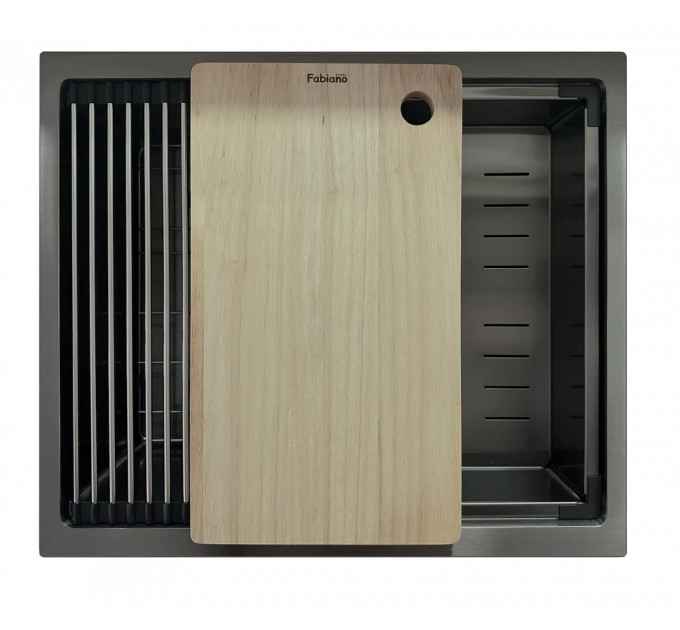 Кухонна мийка FABIANO Quadro Center 54 Celldecor Nano Graphite