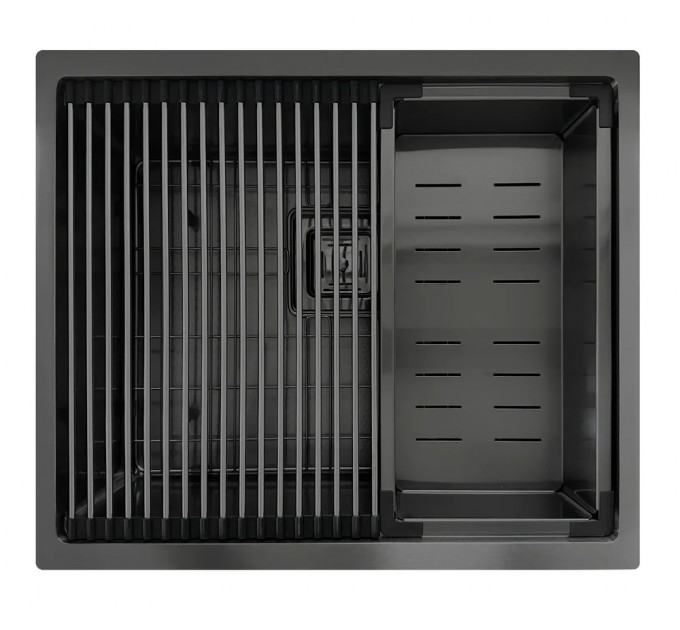 Кухонна мийка FABIANO Quadro Center 54 Celldecor Nano Graphite