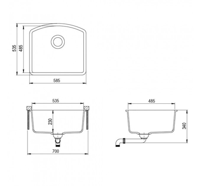 Кухонна мийка AQUASANITA ARCA SQA 103W-110 Biege