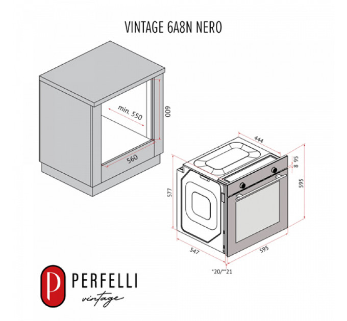 Духова шафа PERFELLI VINTAGE 6A8N NERO