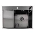 Кухонна мийка VALESO CM 65*50 R DECOR чорна PVD Handmade (3.0/0.8)