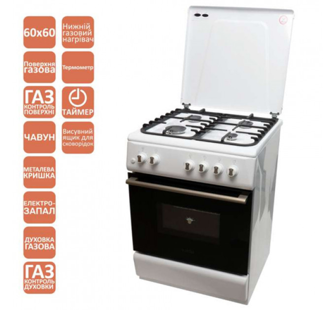 Плита VENTOLUX GG 6060 CS (WH) T