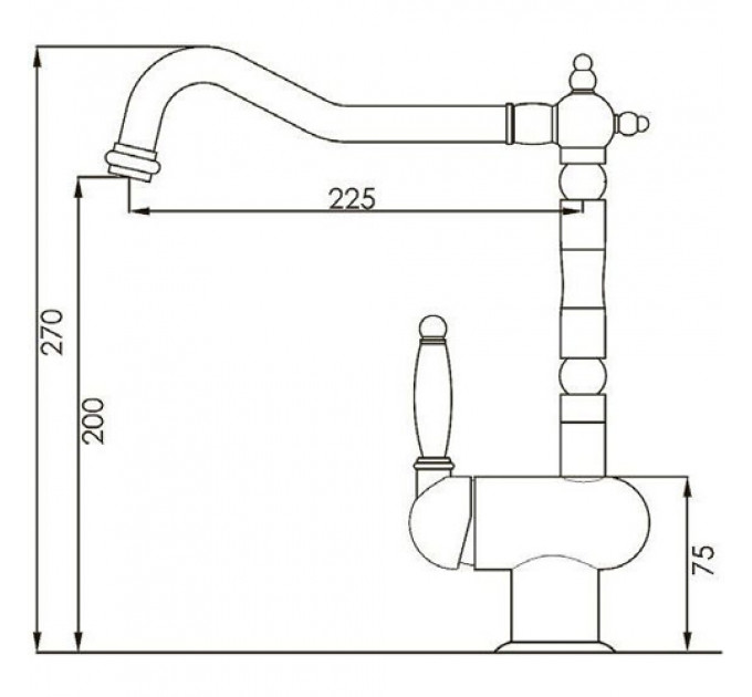 Кухонний змішувач FABIANO FKM 37 inox antique