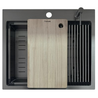 Кухонна мийка FABIANO Top Center 57 Celldecor Nano Graphite