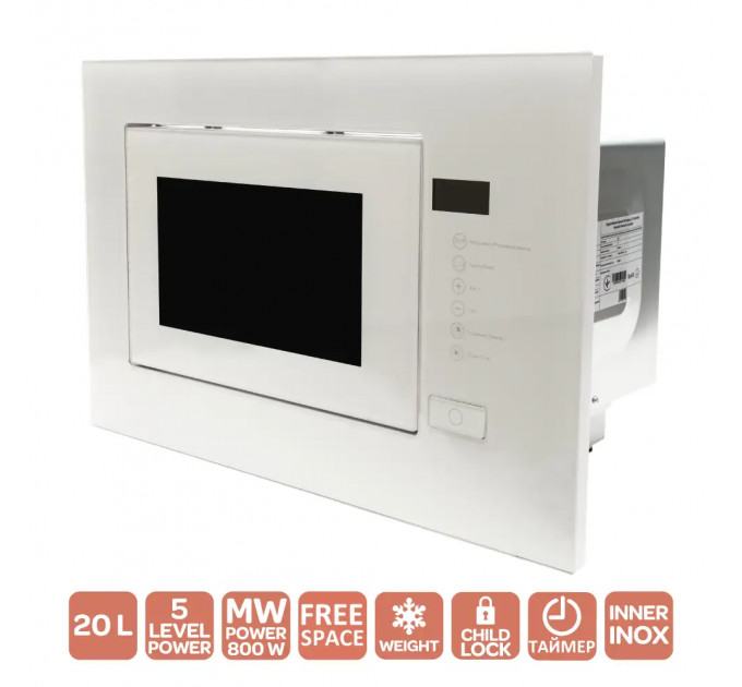 Мікрохвильова піч VENTOLUX MWBI 20 G WH TC FS