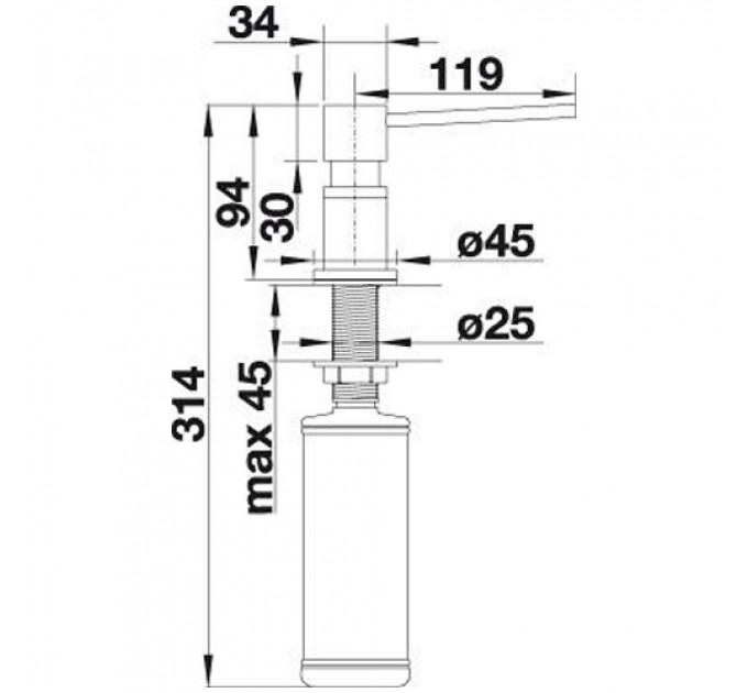 Дозатор BLANCO LATO ULTRARESIST (525809) нерж.сталь