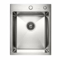 Кухонна мийка PLATINUM 40*50 нержавійка Handmade (сифон круглий 3,0/0,8)