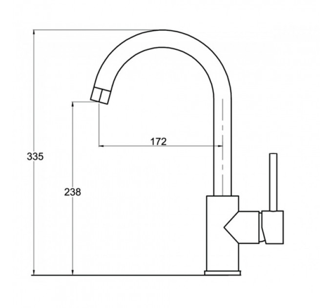 Кухонний змішувач AQUASANITA 5523-202 alumetal