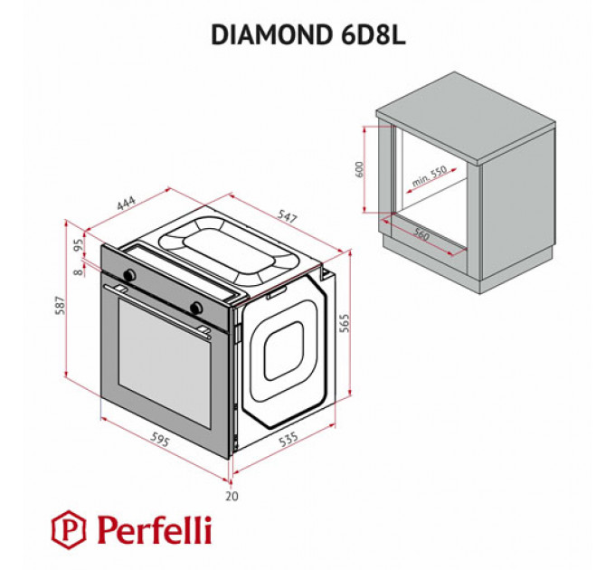 Духова шафа PERFELLI DIAMOND 6D8L NERO