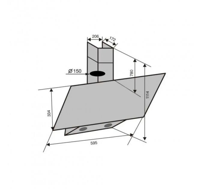 Витяжка VENTOLUX MIRROR 60 MBG (1000) TC MS