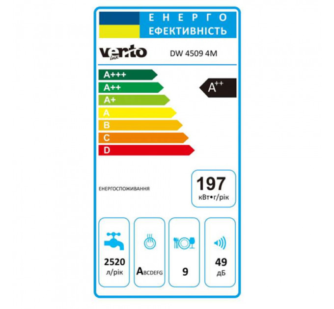 Посудомийна машина VENTOLUX DW 4509 4M