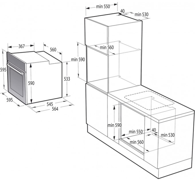 Комплект вбудованої техніки Gorenje SET BO6735E02BK G641EB