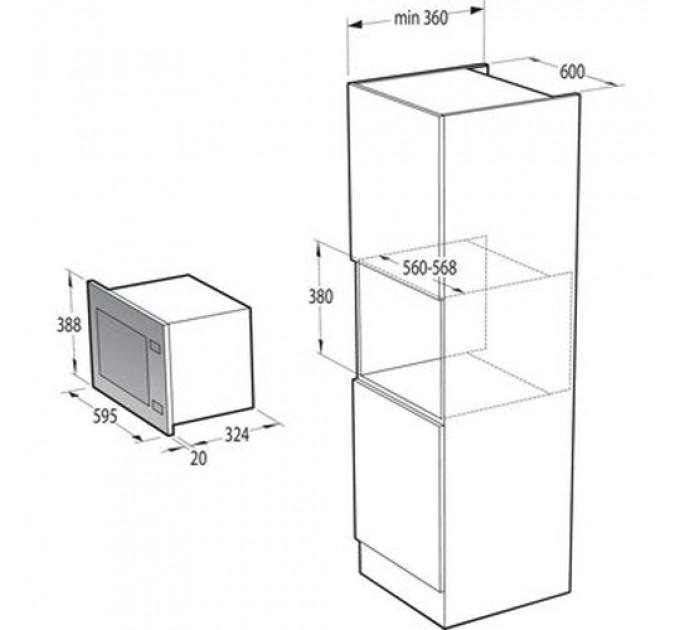 Мікрохвильова піч GORENJE BMI201AG1X