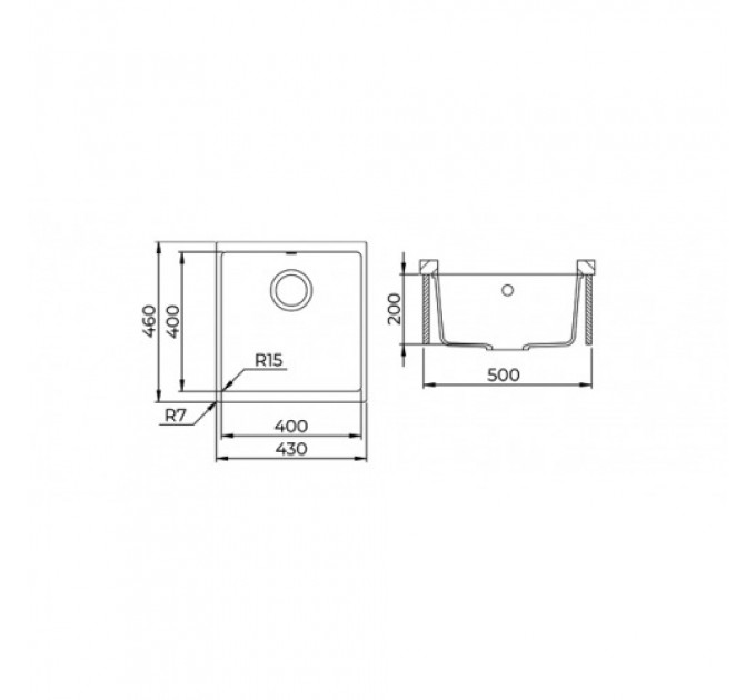 Кухонна мийка AQUASANITA Forma SQF102 Black metallic 601