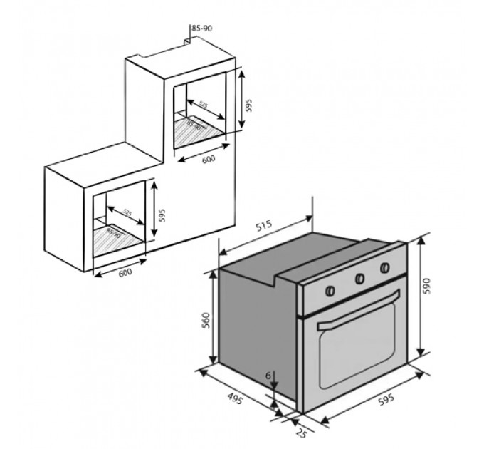 Духова шафа VENTOLUX EO60TC-6P IVG