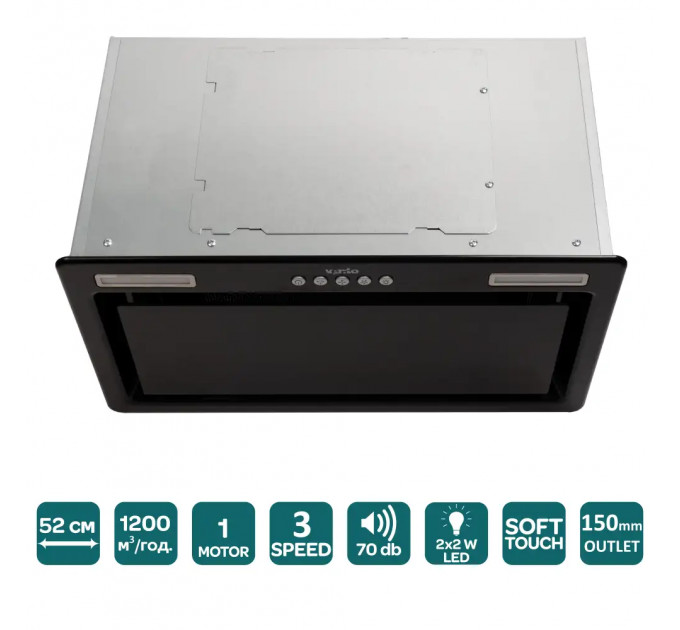 Витяжка VENTOLUX PUNTO 52 BKG (1200) ST
