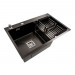 Кухонна мийка PLATINUM 78*50С L PVD Black Handmade (поглиблена полиця)