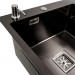 Кухонна мийка PLATINUM 78*50С L PVD Black Handmade (поглиблена полиця)
