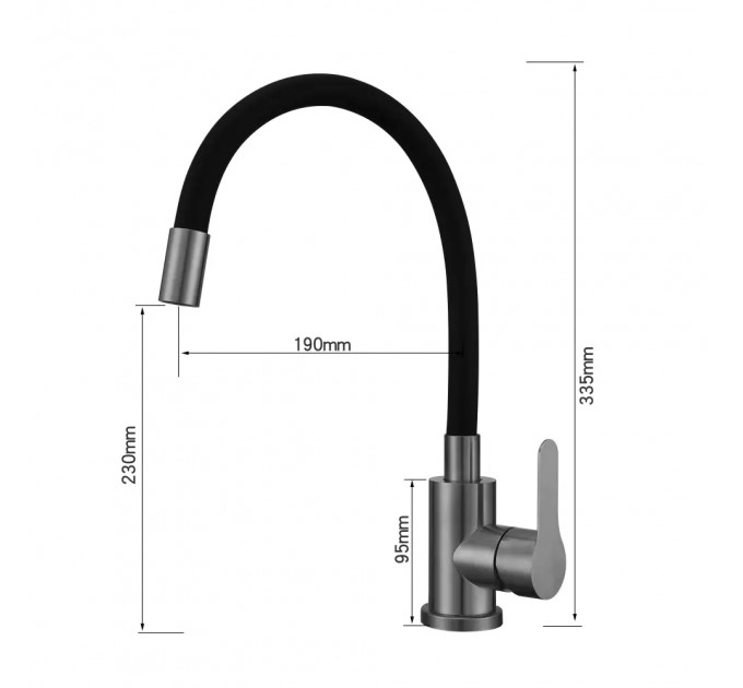 Кухонний змішувач VENTOLUX KFF04 PVD BK/BK