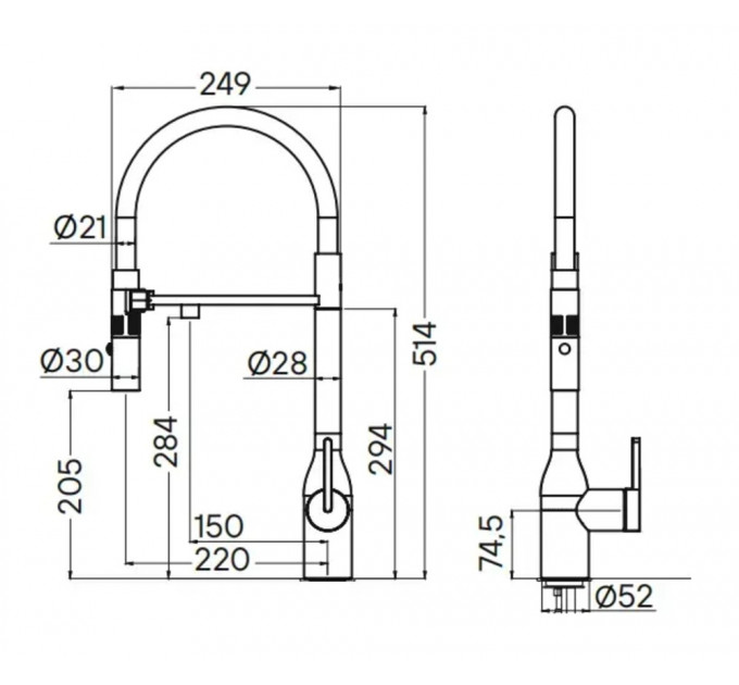 Кухонний змішувач FABIANO FKM 3129 Black Steel