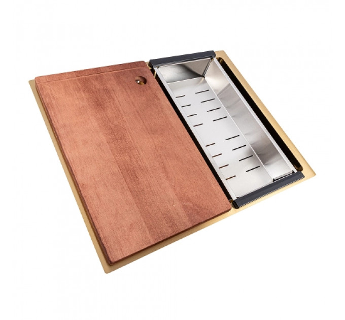 Кухонна мийка  CM 54*44 PVD золото Workstation Handmade монтаж під стільницю