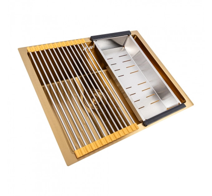 Кухонна мийка  CM 54*44 PVD золото Workstation Handmade монтаж під стільницю