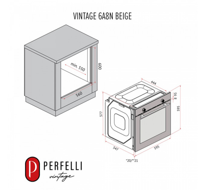 Духова шафа PERFELLI VINTAGE 6A8N BEIGE