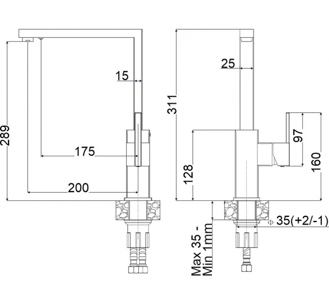 Кухонний змішувач FABIANO FKM 3123 SS Inox
