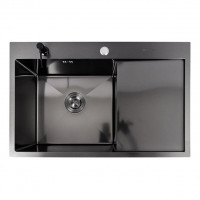 Кухонна мийка VALESO CM 78*50 L DECOR чорна PVD Handmade (3.0/0.8)